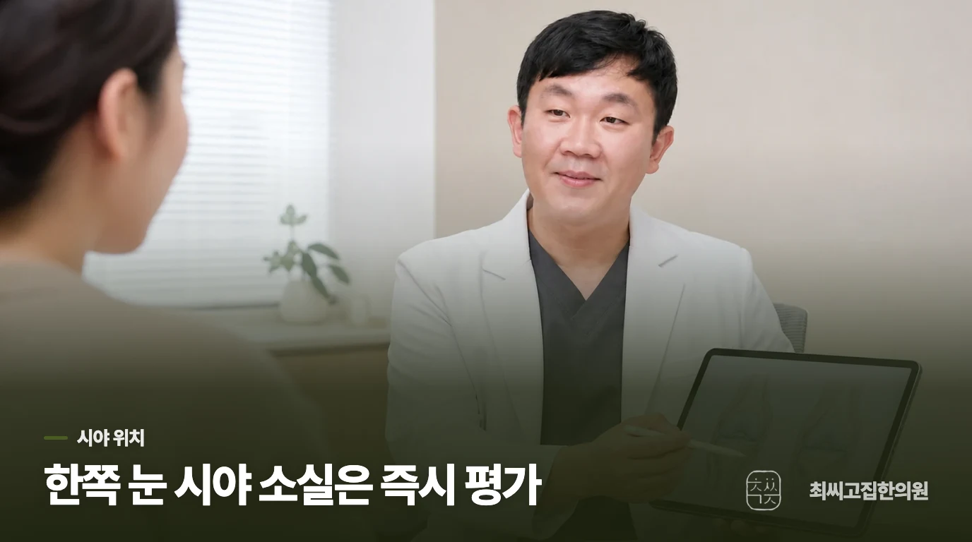 한쪽 눈 문제인지 시야의 한쪽인지 구분할 수 있을까요?