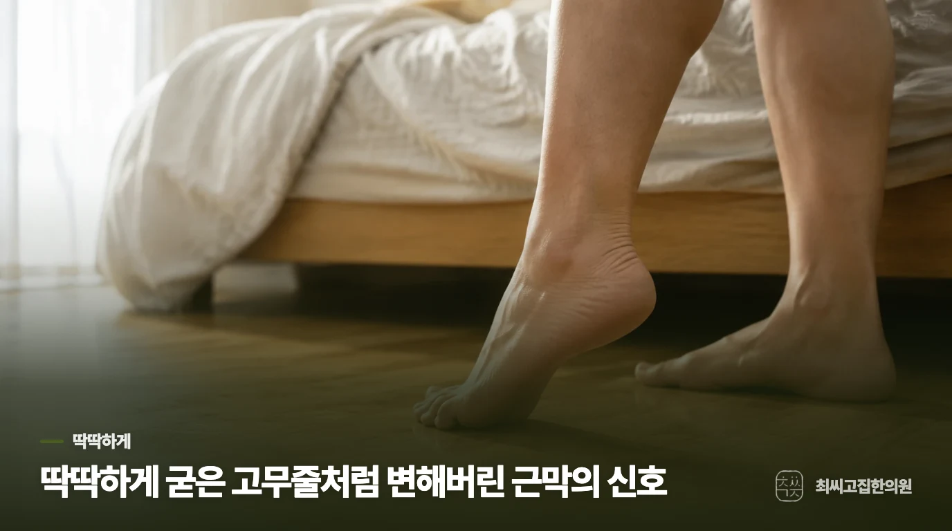딱딱하게 굳은 고무줄처럼 변해버린 근막의 신호