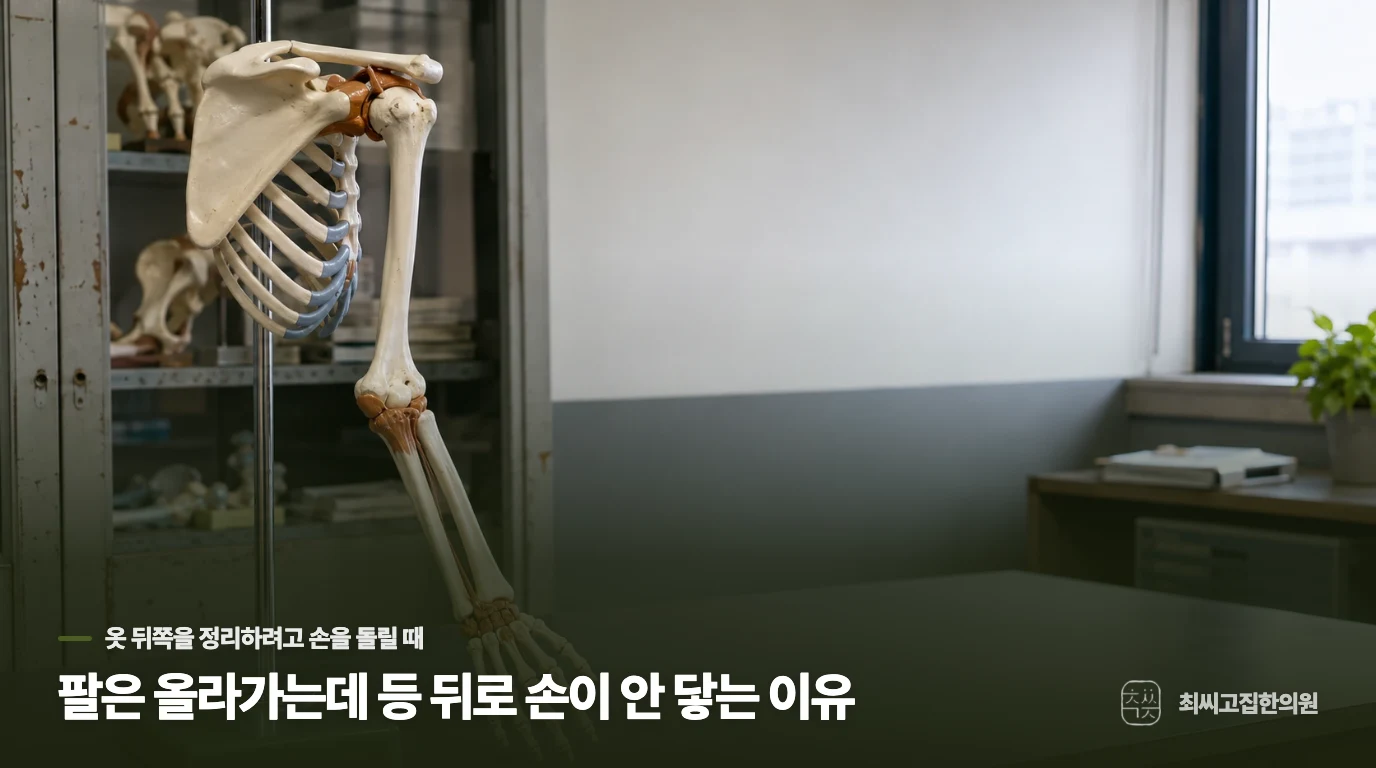 팔은 올라가는데 등 뒤로 손이 안 닿는 이유