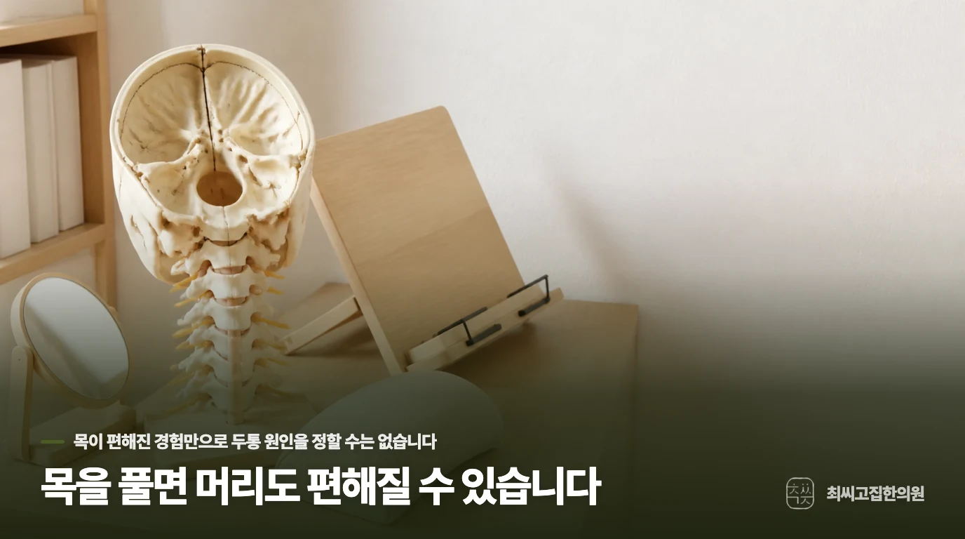 목을 풀면 머리도 편해질 수 있습니다