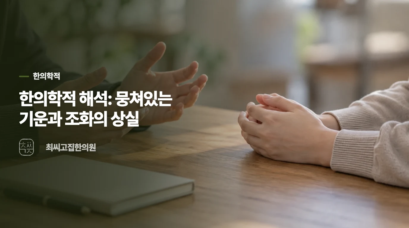 한의학적 해석: 뭉쳐있는 기운과 조화의 상실