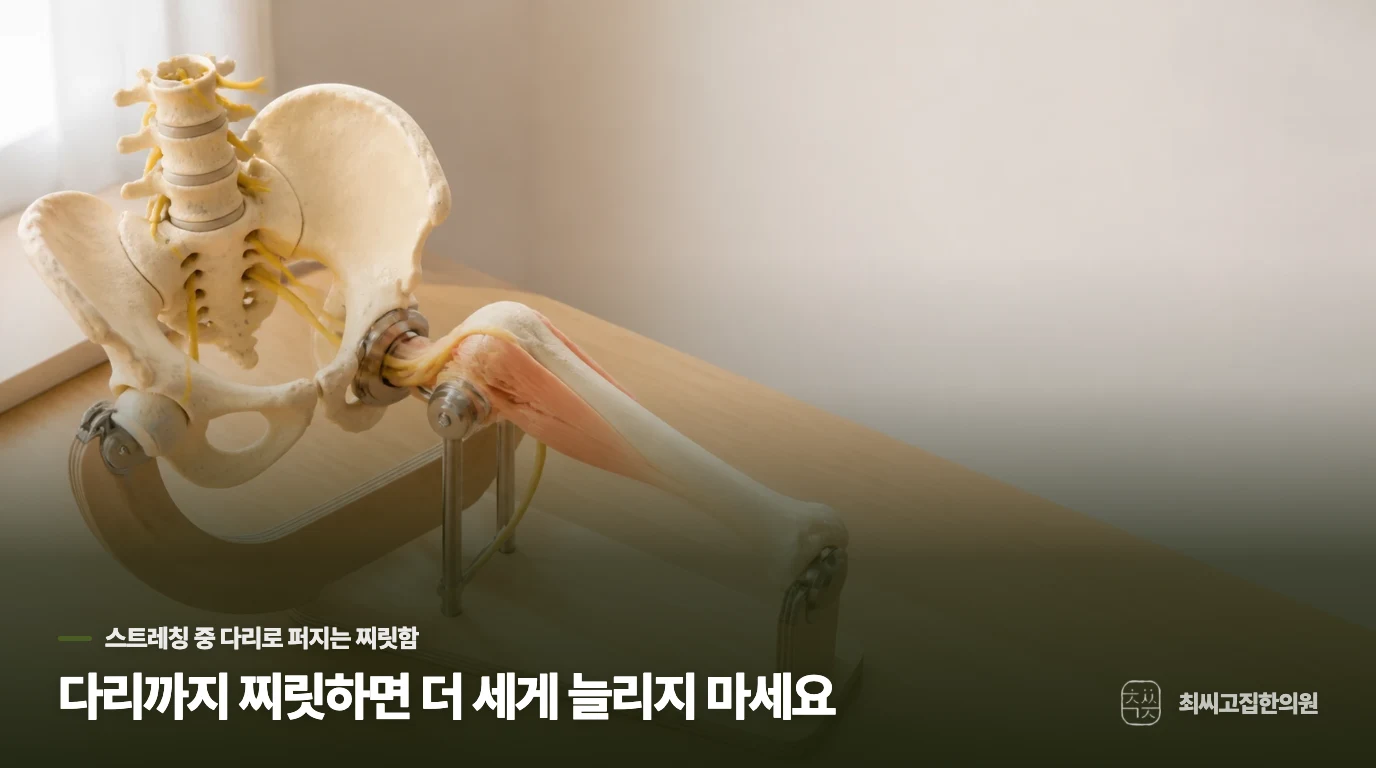 다리까지 찌릿하면 더 세게 늘리지 마세요