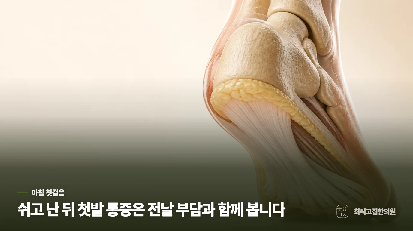 아침 첫걸음에서 발뒤꿈치가 더 아픈 이유
