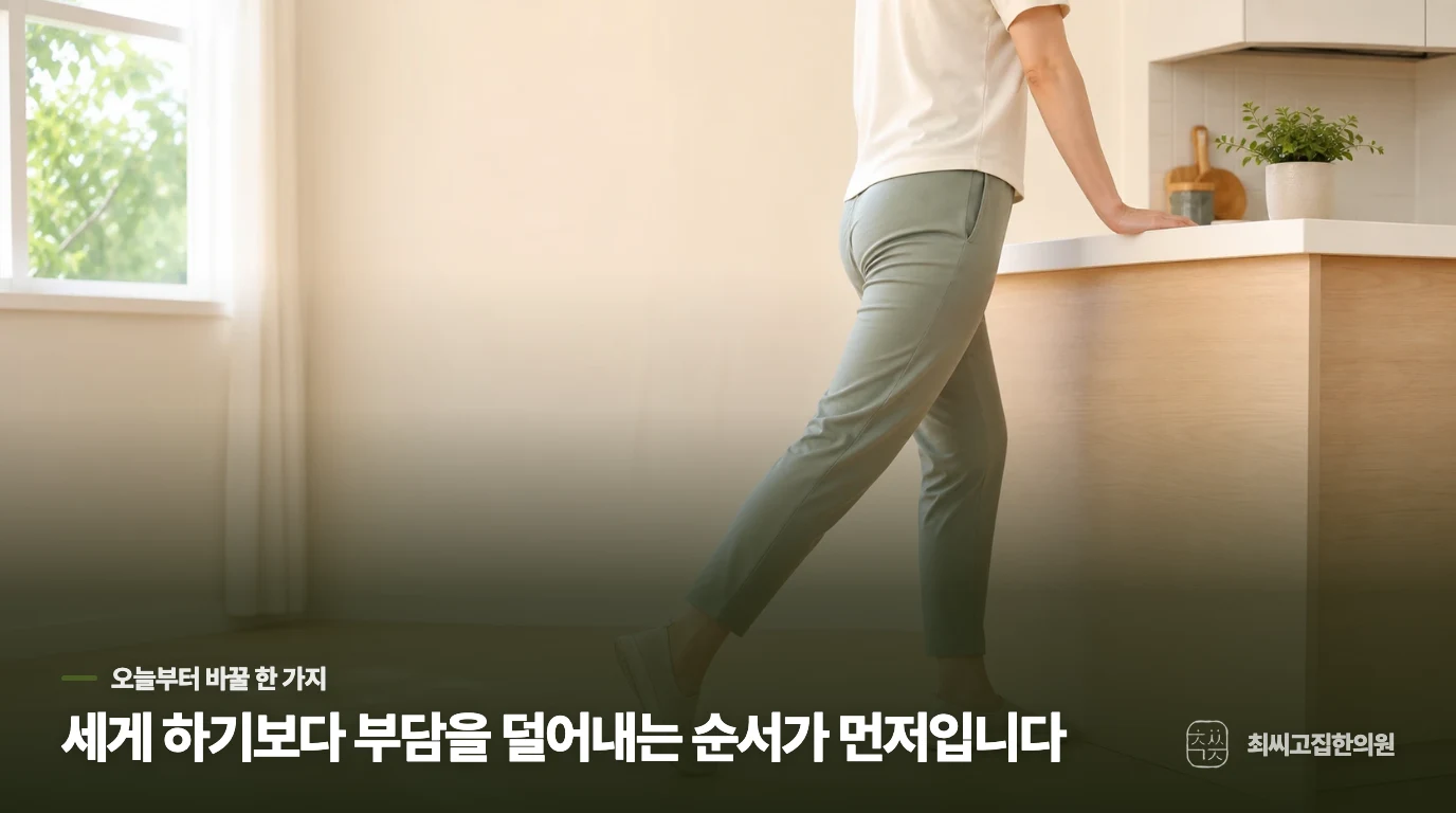 일상에서 고관절의 긴장을 덜어내는 생활 습관.