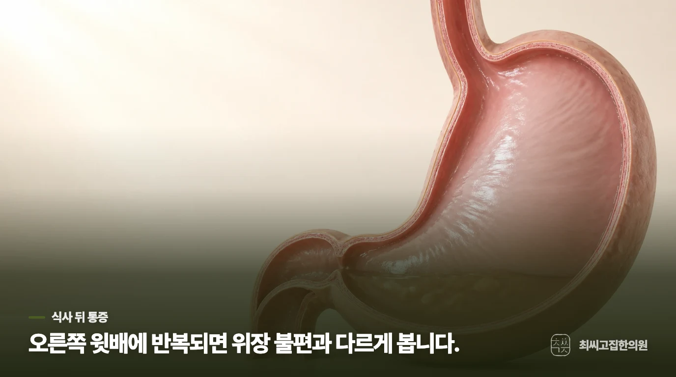 기름진 식사 뒤 같은 자리가 아픈 이유