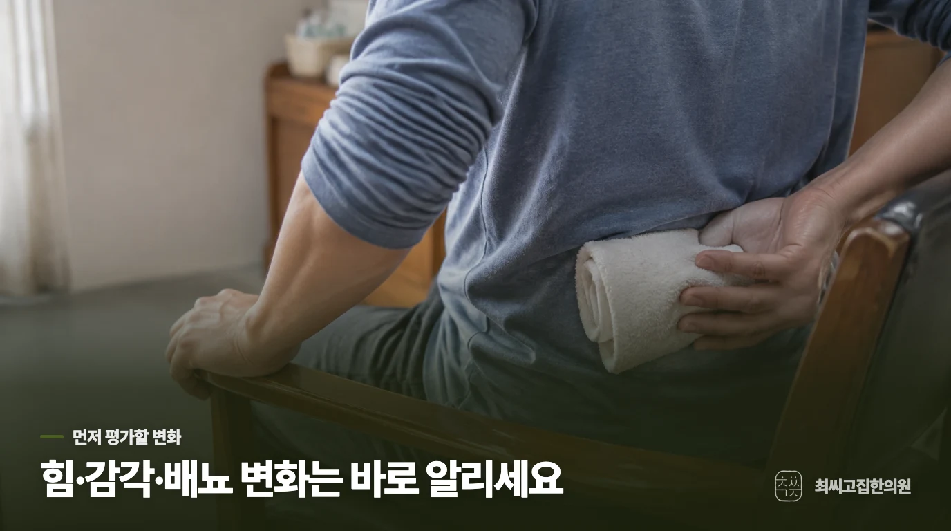 다리 힘이나 배뇨·배변이 새로 달라졌다면