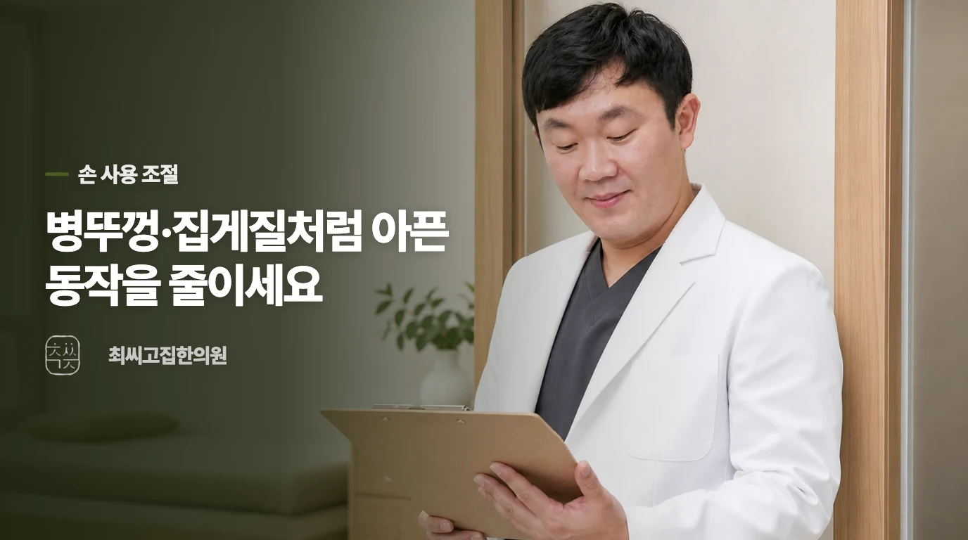 통증을 만드는 쥐기와 집게질부터 줄이세요