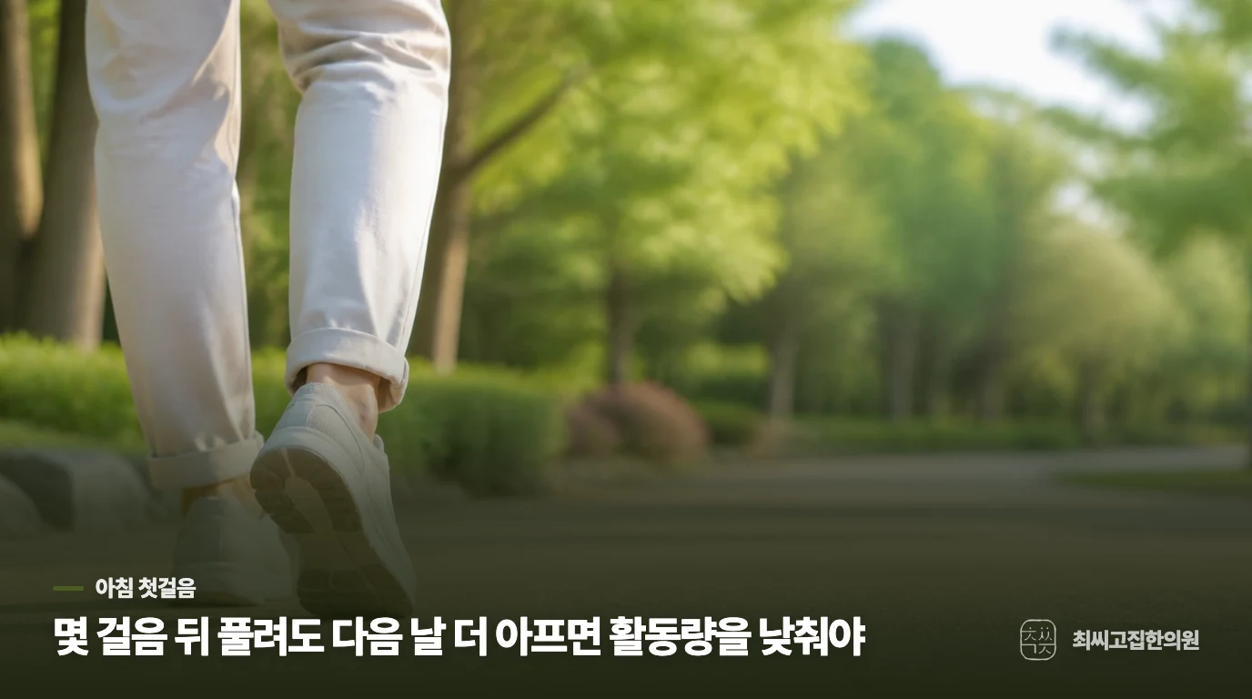 아침 첫걸음 뒤 풀려도 활동량이 많았다는 뜻일 수 있습니다