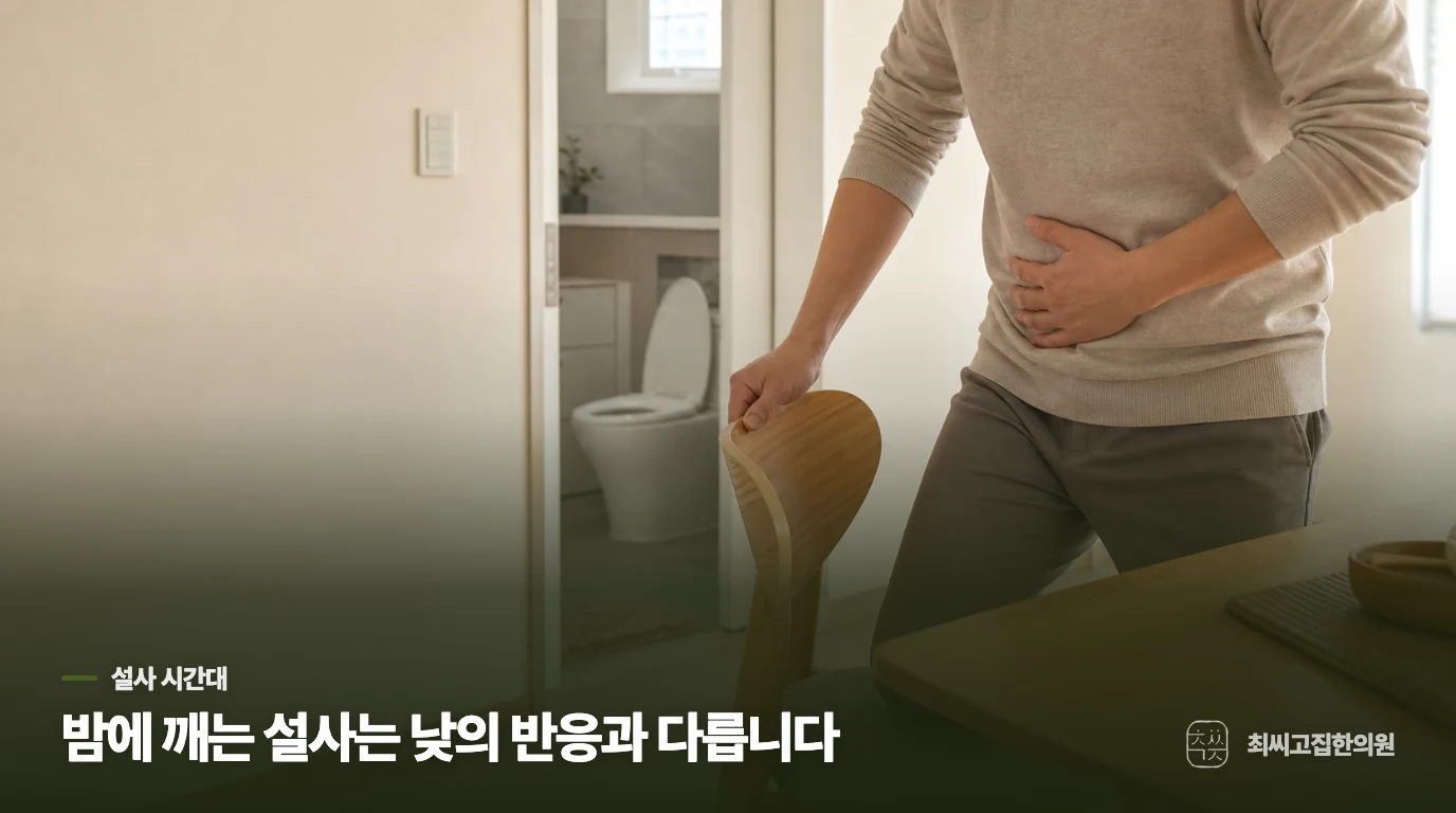 낮에 몰리는 설사와 밤에 깨는 설사는 무엇이 다를까요?