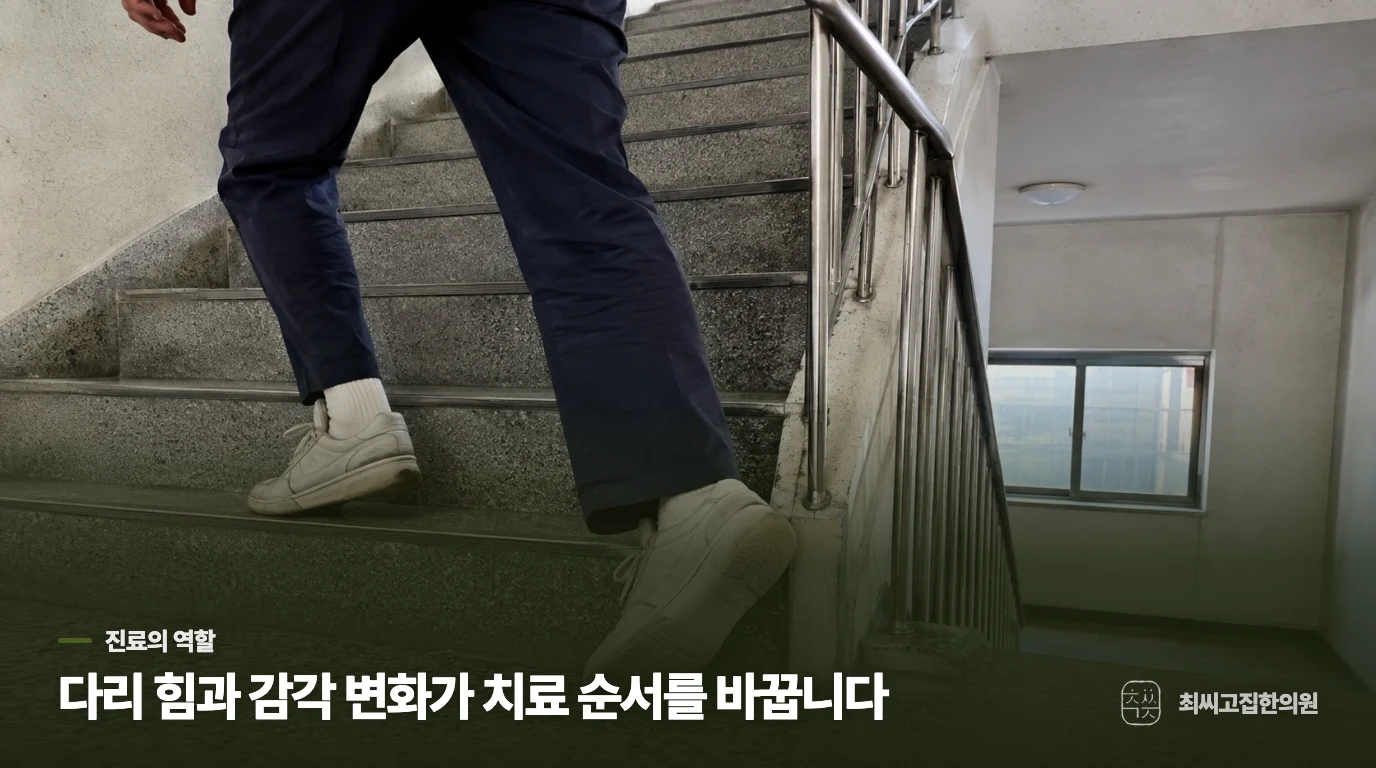 힘 저하가 의심되면 진료에서 치료의 순서도 달라집니다
